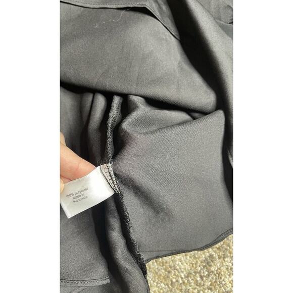 Lane Bryant Women TANK TOP Layered Ruffle Studded Black Shine Size 24 - Picture 4 of 8